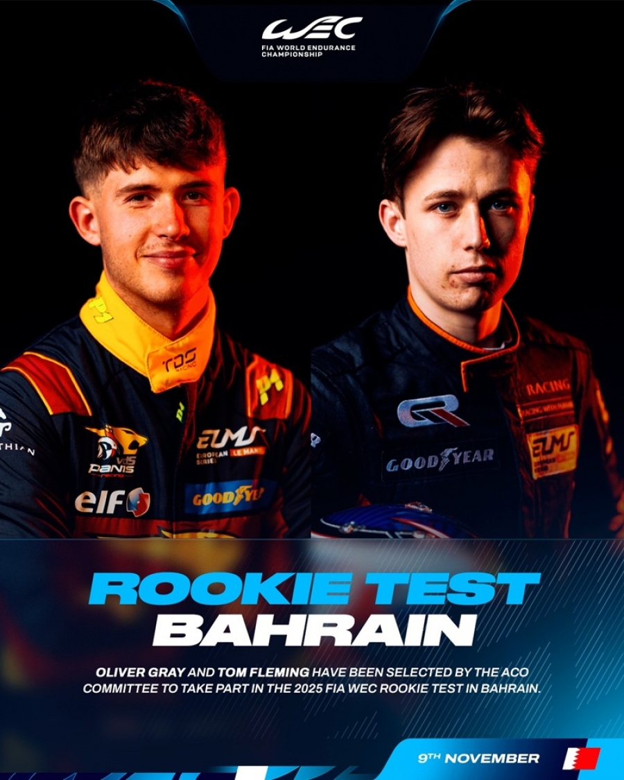 Rising stars confirmed for FIA WEC Bahrain Rookie Test