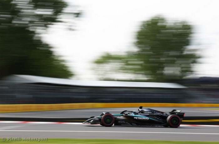 Mercedes shine on first day in Montreal