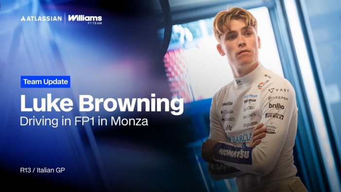 Luke Browning return with Williams F1 Team during FP1 in Italy