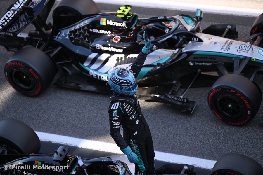 George Russell on pole in Barcelona